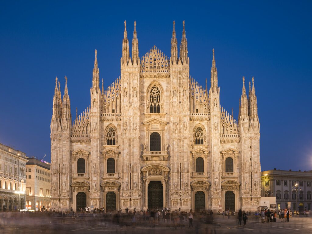Milan Cathedral, Piazza Duomo at night, Milan, Lombardy, Italy
