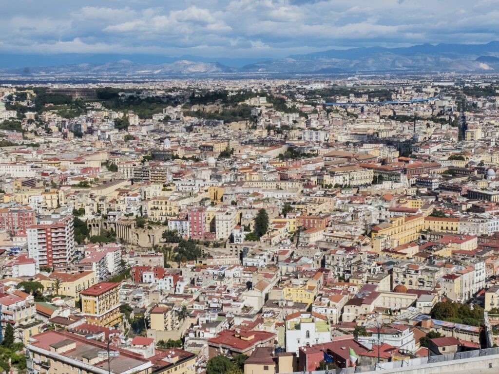 Top view of Naples panoramic view, Napoli, Italy